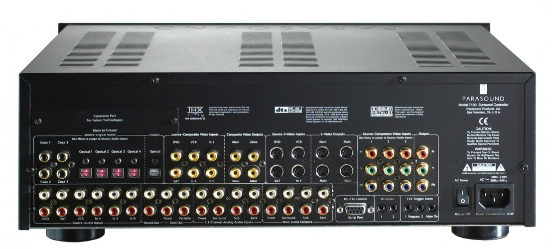 Задняя панель PARASOUND 7100